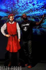 "Marvelous" Marko Polo poses with the original Marco Polo. Photo by Jesse Pollak/Dizzy Focus.